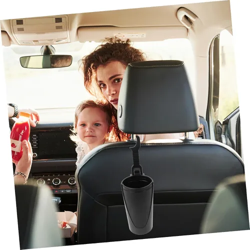 Vista 3 de STOBAZA Multifunctional Hanging Car Trash Can Headrest Mount Space-Saving Organizer with Plastic for Vehicle Storage and