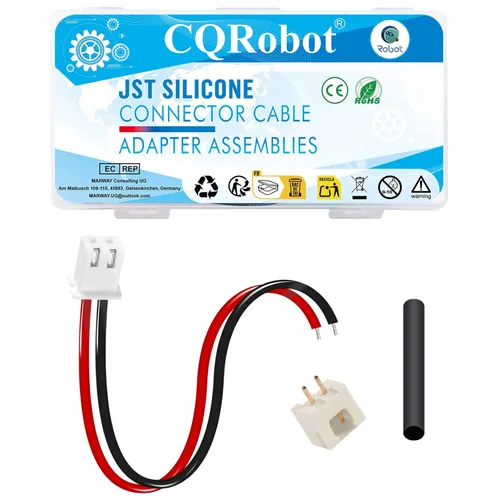 Vista 108 de CQRobot JST EL 4.5 mm de paso 2 pines conector electrónico IC macho, enchufes hembra carcasa y kit de terminales de crimpado en T macho/hembra. 50