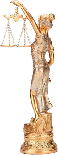 Vista 5 de BRABUD Estatua de resina para dama de la justicia, diosa griega romana de la justicia, 14.3 pulgadas de alto, estatua de ley, estantería de oficina