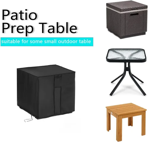Vista 3 de Cubierta de Mesa al Aire Libre Cuadrada de 18 Pulgadas, Cubierta de Mesa de Patio para Mesa Refrigeradora de Hielo Cubo de Cerveza Keter, Cubierta