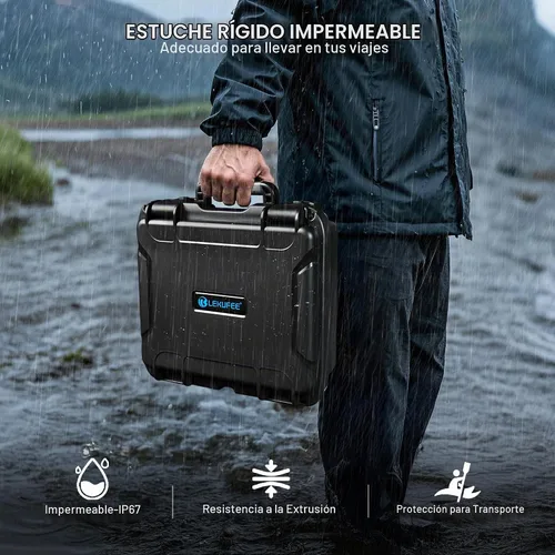 Vista 5 de Lekufee Estuche rígido impermeable de transporte para DJI RS 4 Mini, Combo, estabilizador de cardán, DJI Mic 3/2/Mic Mini y más accesorios