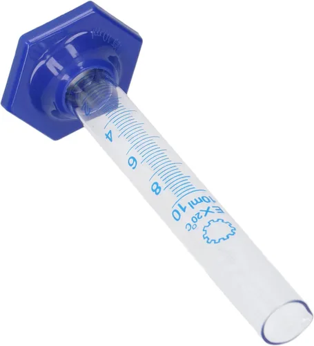 Vista 8 de Cilindro de medición de 0.3 fl oz, juego de cilindros graduados de vidrio, utensilios de experimento de laboratorio, base hexagonal para laboratorio
