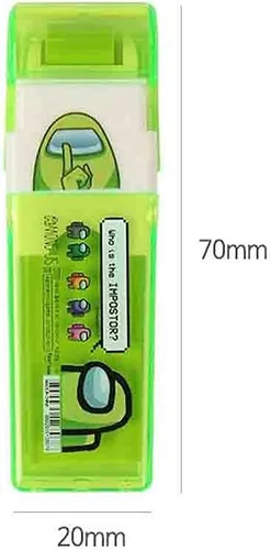 Vista 5 de Among Us Roller Eraser - Estuche para rodillo de afeitar para una fácil extracción de recogida, 1 unidad (amarillo)
