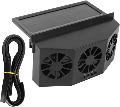 Vista 6 de Tiiyee Ventilador de ventilación de automóvil, enfriador portátil con energía solar, ventilador de ventana, ventilador de escape de automóvil