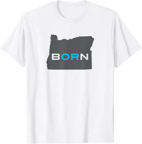 Vista 45 de Nacido en Oregon Camisa – Estado Mapa Born Idea de regalo, Negro