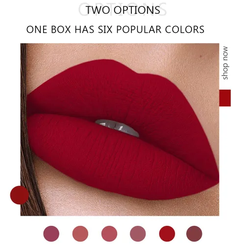 Vista 8 de Juego de maquillaje líquido de lápiz labial mate, 6 piezas de larga duración, antiadherentes, no se decolora, kit de brillo de labios de terciopelo