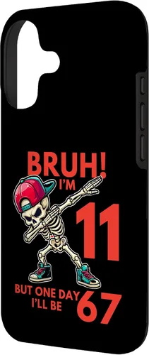 Vista 2 de Bruh I'm 11 But One-Day I'll Be 67 Retro 11th Birthday - Carcasa para iPhone 17