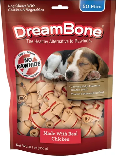 Vista 12 de DreamBone Mini masticables, hechos con pollo y verduras reales, masticables para perros sin cuero crudo, 8