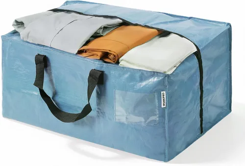Vista 22 de WORKPRO 1 paquete de bolsas de mudanza extra grandes con cremalleras y asas de transporte, correas de mochila, bolsa de almacenamiento resistente