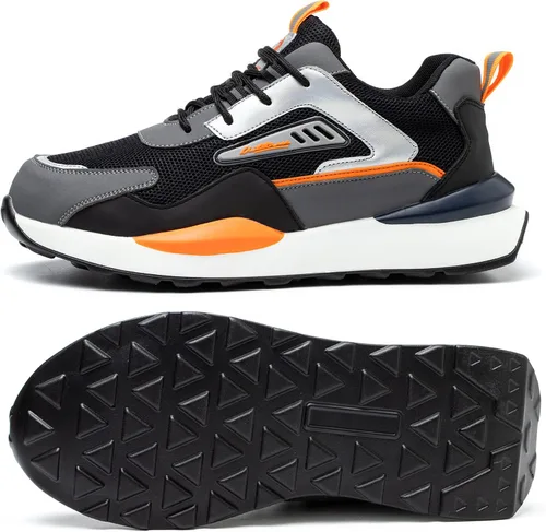 Vista 2 de Zapatos de trabajo con punta de acero para hombres y mujeres, ligeros, indestructibles, a prueba de pinchazos, cómodos, zapatos de seguridad