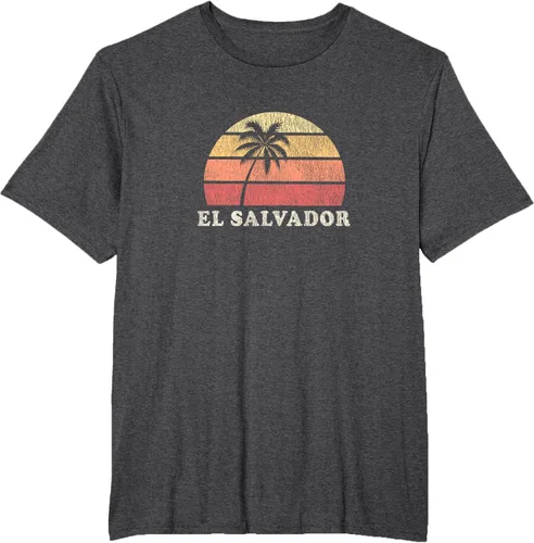 Vista 23 de El Salvador Vintage 70s Retro Throwback Design Camiseta, Azul