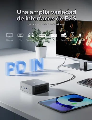 Vista 6 de MINISFORUM DeskMini UM690L Slim Mini PC AMD Ryzen 9 6900HX PC pequeña, 16 GB LPDDR5 RAM+512 GB PCIe4.0 SSD, salidas HDMI/DP/USB4, LAN 2.5G, WiFi 6E