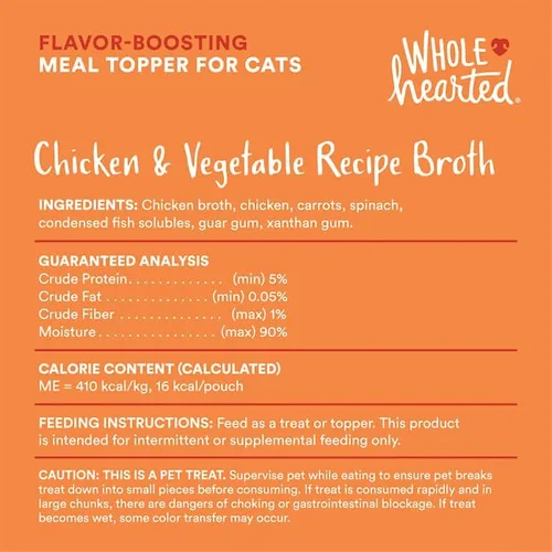 Vista 3 de WholeHearted by Petco - Caldos húmedos para comida para gatos que aumentan el sabor, paquete variado, 1.4 onzas, 12