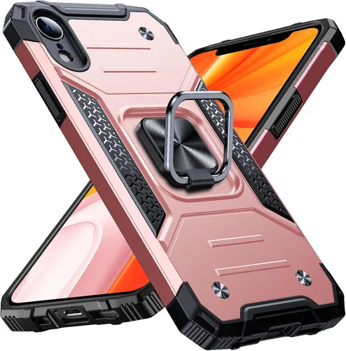 Vista 14 de Anqrp Funda resistente para iPhone 6/7/8/SE/SE2 con soporte de anillo mejorado y agarre, grado militar, a prueba de golpes, resistente y robusta