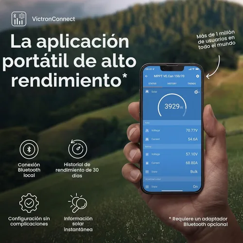 Vista 7 de Victron Energy BlueSolar MPPT Controlador de carga solar - Controladores de carga para paneles solares - 100V, 20 amperios, 48 voltios