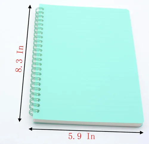 Vista 3 de Yansanido Cuaderno en espiral, 5 piezas A5 con tapa blanda impermeable de 8 mm con rayas, 80 hojas/160 páginas para estudio y notas (ligero)