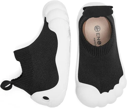 Vista 6 de Engtoy Zapatos de calcetín para bebés, zapatos para caminar para niños y niñas, zapatillas de cinco dedos cerrados, sin cordones