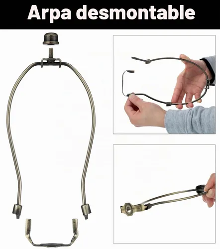 Vista 4 de Kit de soporte de arpa de lámpara de 8 pulgadas con remate y base de sillín desmontable de alta resistencia, juego de 2 accesorios de iluminación