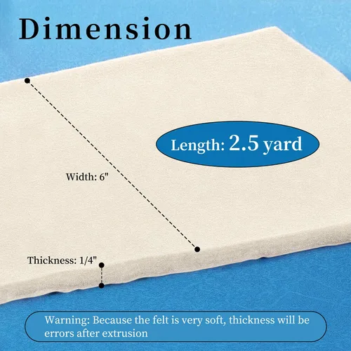 Vista 2 de Pllieay Adhesive Felt Premium Grade, Orthopedic Felt Roll 1/4" x 6" x2.5yd Light Brown Felt Sheets, Quality Rayon Blend Adhesive Felt Roll for