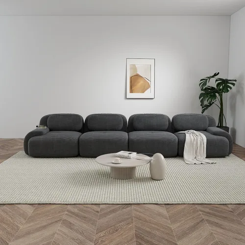 Vista 51 de Sofá sin hueso de 82 pulgadas, cómodo sofá cama de dos plazas, sofá comprimido con asiento profundo, sofá nube de pana para sala de estar