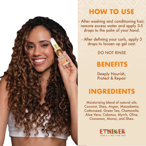 Vista 3 de L'MAR Etniker Hidroelixir Aceites Naturales Nutrición, Reparación y Protección Sin Sal, Sulfatos y Parabenos LMAR Etniker Hydroelixir Aceite