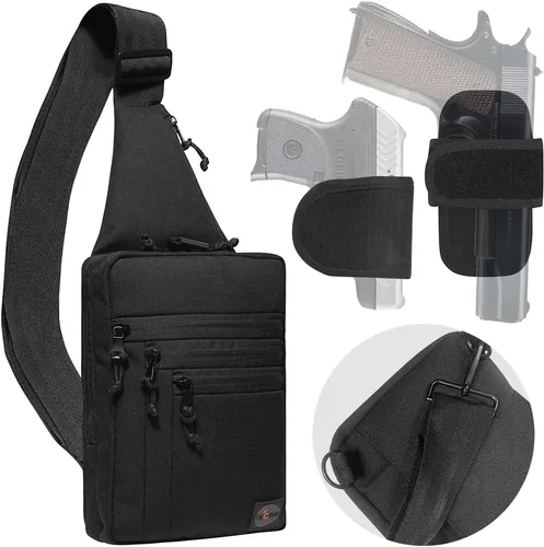 Vista 14 de TECEUM Bolso bandolera táctico compacto – CCW para todos los días – Más de 10 estilos – Bolso cruzado de hombro para transporte oculto de pistola