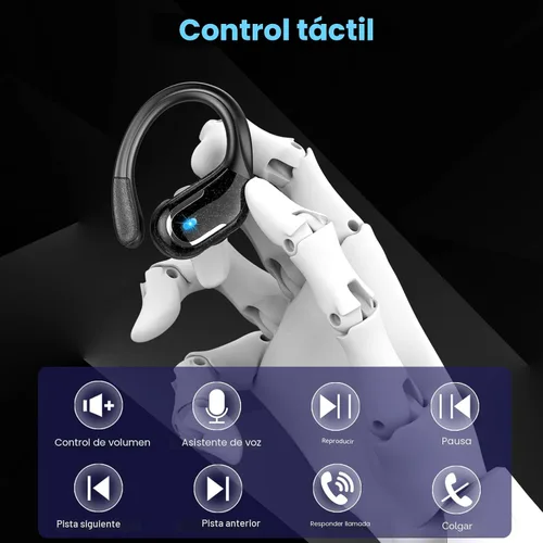 Vista 6 de Auricular Inalámbrico, Auriculares Bluetooth 5.4 de 75Hrs IP7 Impermeables para Deporte, Auriculares Inalámbricos para Correr con ENC Cancelación