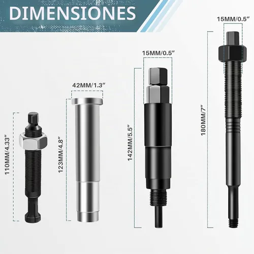 Vista 2 de Extractor de bujías, kit de herramientas de extracción de bujías rotas compatible con Ford Triton 5.4L 3 válvulas (3 herramientas)