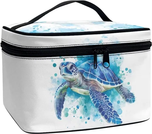 Vista 16 de doginthehole Bolsa de maquillaje, bolsa de cosméticos de viaje, bolsa de aseo portátil grande, organizador de accesorios para mujeres y niñas
