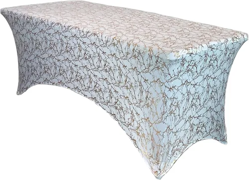 Vista 59 de YOUR CHAIR COVERS - Fundas rectangulares de elastano para mesas de 4 pies, manteles ajustados para eventos de boda, decoraciones de patio, tela Negro