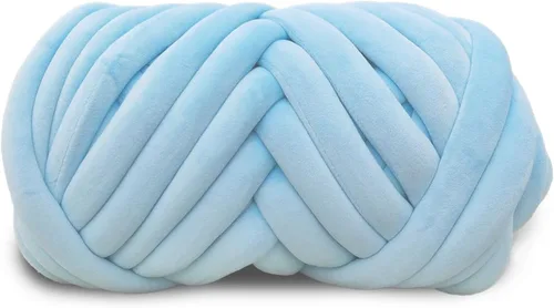 Vista 8 de Hilo de terciopelo grueso y voluminoso para tejer con brazo gigante, peso de tubo súper suave, esponjoso, para hacer a mano, hilo lavable