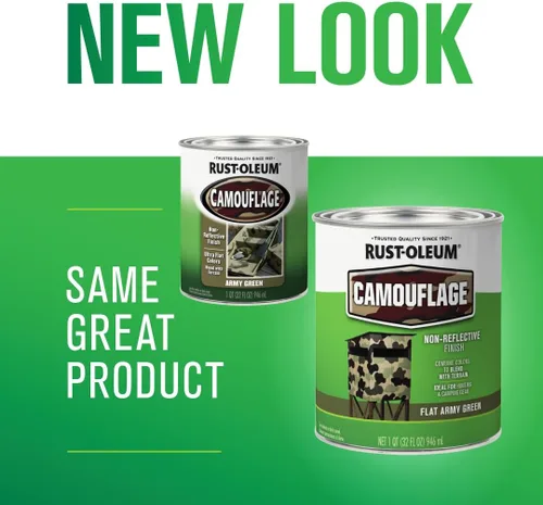 Vista 2 de Rust-Oleum 379561 - Pintura especial de camuflaje, cuarto, verde ejército mate, (Paquete de 1)