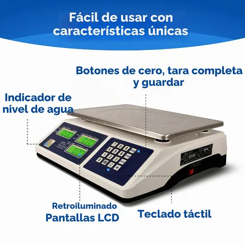 Vista 3 de Penn Scale Báscula certificada CM-101 NTEP para computación digital de precios, báscula comercial de 30 libras con legibilidad de 0.01 libras