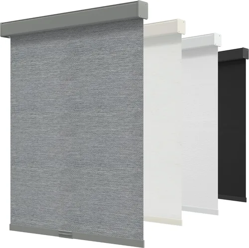 Vista 9 de GENIMO Persianas enrollables 100 % opacas, sin cordón, con aislamiento térmico, tela de protección UV, mini persianas de puerta francesa