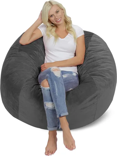Vista 30 de Chill Sack Bean Bag Funda para silla, 3 pies, microgamuza - Oliva
