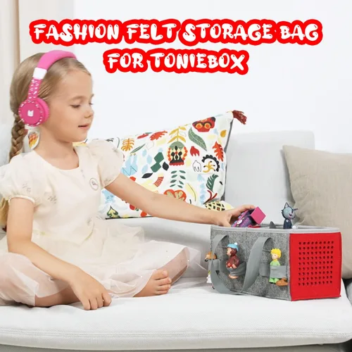 Vista 6 de GISEO Estuche de transporte para el juego de iniciación Toniebox y bolsa de almacenamiento para la estatuilla Tonie, bolsa plegable de juguete Rojo