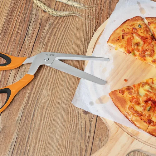 Vista 7 de Asdirne Tijeras para pizza, cortador de pizza con hoja afilada de acero inoxidable de grado alimenticio y mango suave, tijeras de cocina