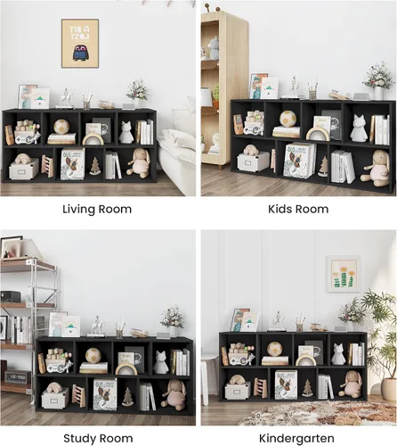 Vista 6 de Montessori - Estantería para libros, organizador de almacenamiento de juguetes para niños pequeños, para aula, sala de juegos, habitación de niños