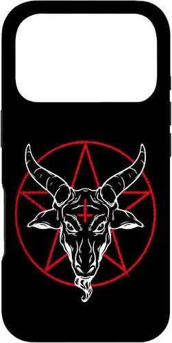 Vista 29 de iPhone 12/12 Pro Baphomet cabra - Estuche Satánico Pentagrama