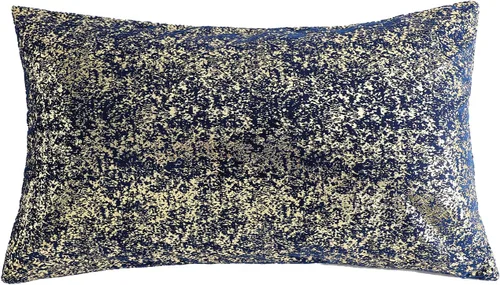 Vista 10 de Deeprove Funda de almohada oblonga de 12 x 20 pulgadas, estampado metálico de ambos lados con lámina dorada brillante, decoración de terciopelo Beige