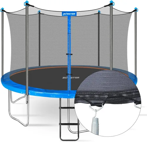 Vista 9 de Red de recinto de cama elástica de 14 pies con postes universales de repuesto y accesorios (solo apto para trampolín de 14 pies con 6 postes)