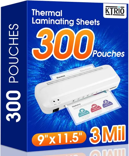Vista 10 de KTRIO Paquete de 200 hojas de laminación, capacidad para 8.5 x 11 pulgadas, 3 bolsas de laminación térmica milimétricas, 9 x 11.5 hojas laminadas