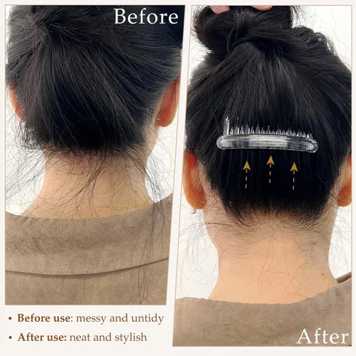 Vista 4 de 12 peines laterales de plástico transparente para el cabello, accesorios elegantes y ligeros para peine de dientes