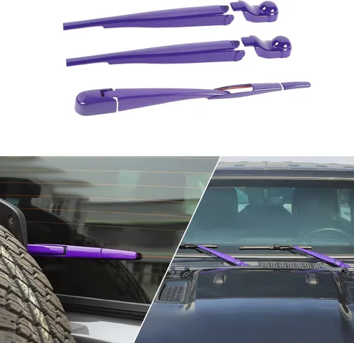 Vista 12 de Kit de moldura de cubierta de limpiaparabrisas delantero y trasero para Jeep Wrangler JL JLU y Gladiator JT 2018-2021 (azul bebé)