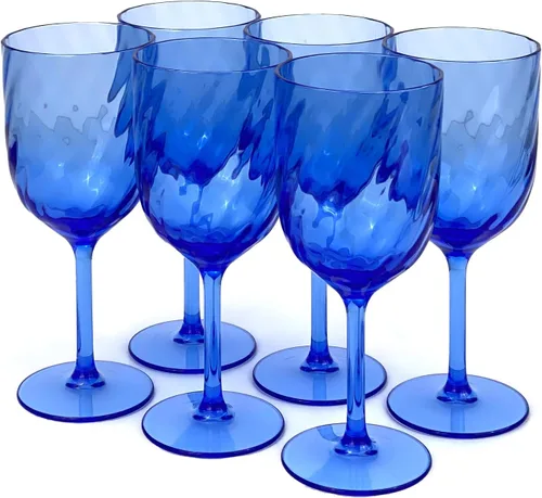 Vista 16 de Yalin Juego de 6 vasos apilables irrompibles de plástico acrílico para vino y agua de 12 onzas (azul, 12 onzas)