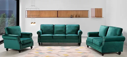 Vista 13 de Container Furniture Direct Lotus - Sofá biplaza tapizado de terciopelo moderno de mediados de siglo, con brazos enrollados, color beige