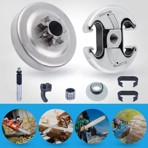 Vista 4 de Adefol . Kit de 8 tambor de embrague 7T de 325 pulgadas para motosierra Husqvarna 340 345 350 445 450, kit de tambor de embrague 345 con bomba