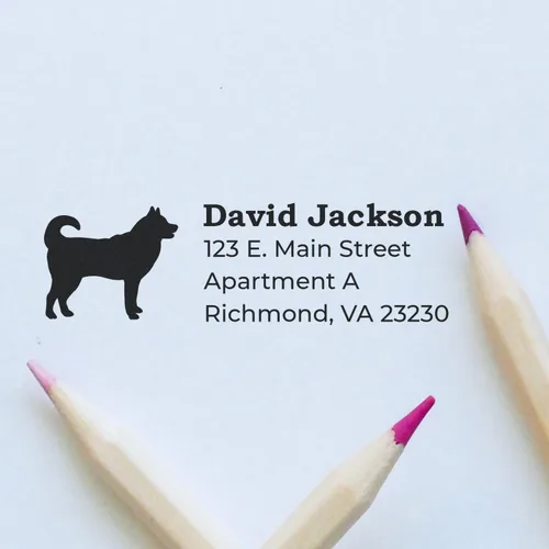 Vista 10 de Airedale Terrier Address Stamp, Custom Airedale Terrier Hand Stamp for Dog Lovers, Duo Rubber Return Address for Pet Owners
