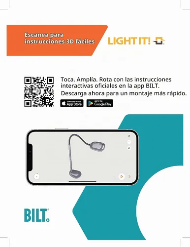 Vista 8 de Fulcrum LIGHT IT 20072-401 lámpara de piso ajustable inalámbrica con 12 LED, con lupa y adaptador