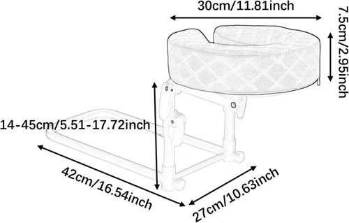 Vista 3 de Generic Kit with Mattress, Prone Pillow for Recovery After Eye Surgery, Adjustable Facial Support Cushion for The Salon, Gray